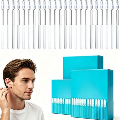 72 pcs Earwax Removal Adhesive Swabs, Reusable Adhesive Earwax Swabs, Gentle Ear Cleaning Stick Sticky Ear Cleaning Stick Gentle, Reusable Adhesive Ear Cleaning Sticks