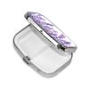 Preppy Lavender Flowers Watercolor Pill Box Square Metal Pill Case with 2 Compartment Travel Pill Organizer for Vitamins Medication view 2