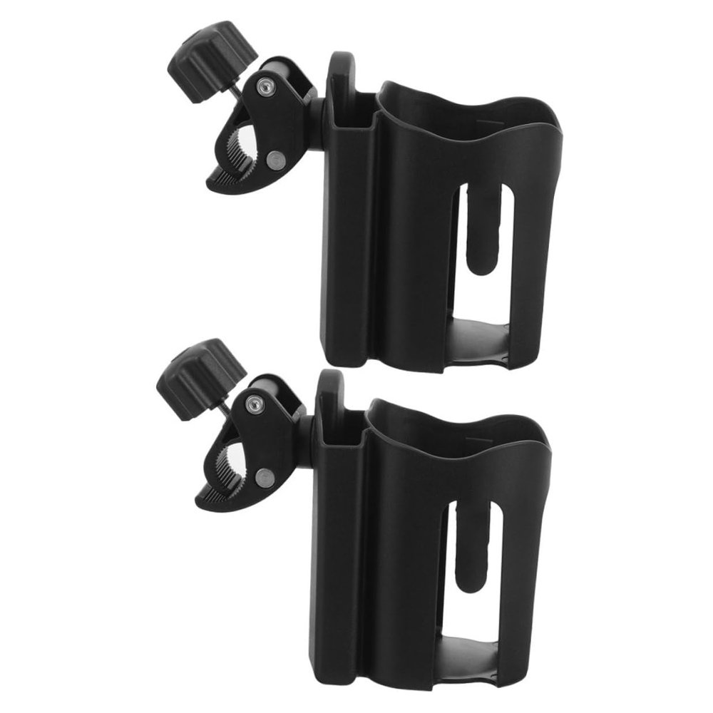 PartyKindom 2pcs Wheelchair Cup Holder and Bike Water Bottle Holder with Adjustable Clamp and Phone Bracket for Adults Seniors