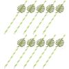 HINTRMENT 10pcs Monstera Tropical Leaf Paper Straws Glitter Decorative Cocktail Straws for Pool Party Summer Drinks view 1