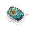 Stained Glass Iridescent Nautilus Shell Pill Box Square Metal Pill Case with 2 Compartment Travel Pill Organizer for Vitamins Medication view 3