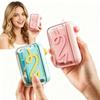 2 Pack Automatic Pop-Up Portable Floss Dispenser, Travel Sized Storage Case Pop Up Dispenser for Floss Picks, Floss Pick Dispenser One Touch, On-The-Go Oral Care (Green, Pink) view 1