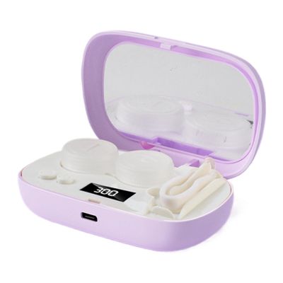 Contact Cleaner Case,Ultrasonic 5-Level Timer with Mirror | Electric Hard Contact Lens Cleaner | for Care Conditioning Maintenance Adults Men Women Daily Travel
