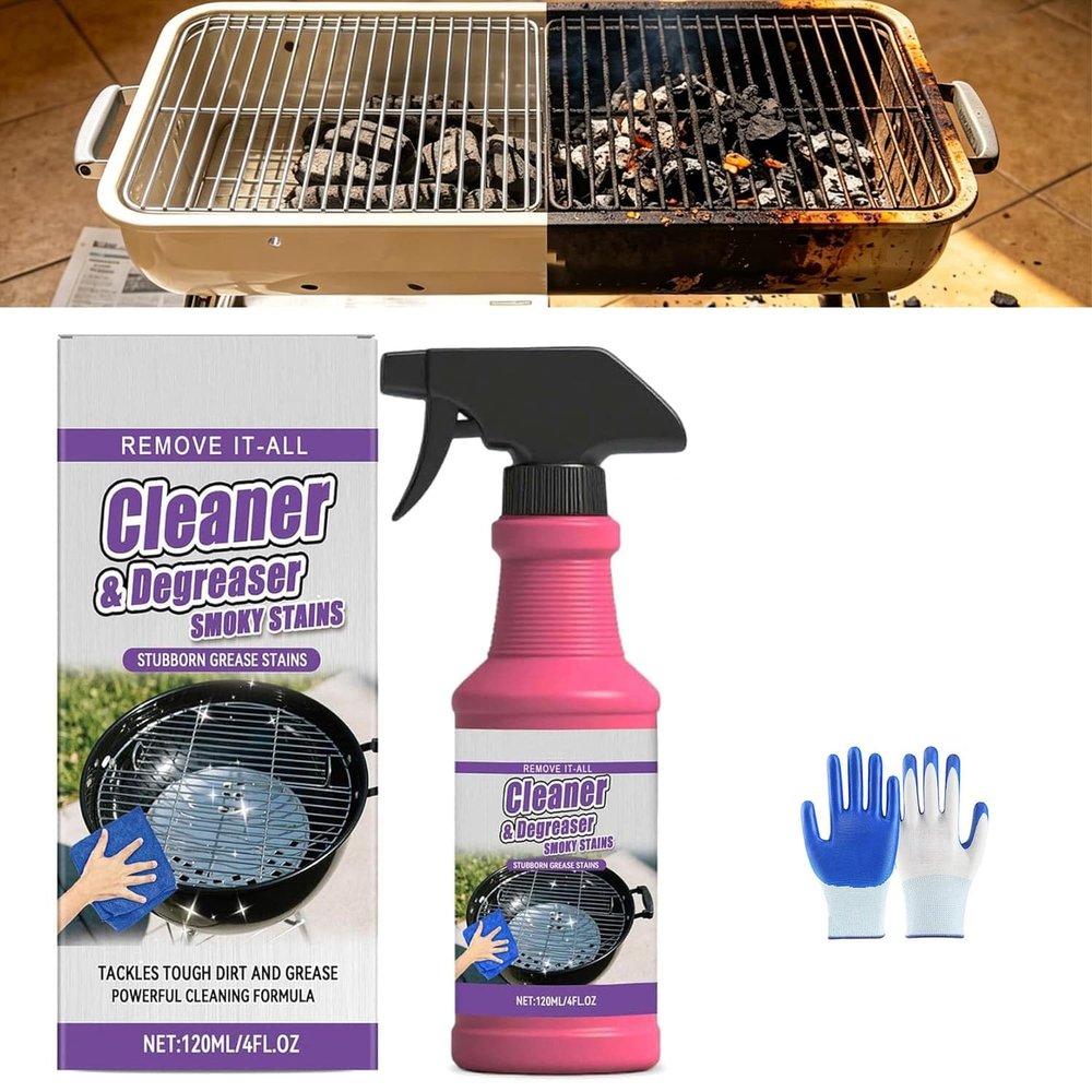 Fast-Acting Heavy-Duty Grill Degreaser Spray,Grill Cleaner For Outdoor,All Purpose Heavy Duty Cleaner For Burnt Food & Grease (1Pc)