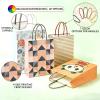 Custom logo paper bags (minimum order quantity 10), four-sided printing, handle color optional, premium kraft paper gift bags, suitable for small businesses and retailers. (5.9" 3.1" 8.25") view 2