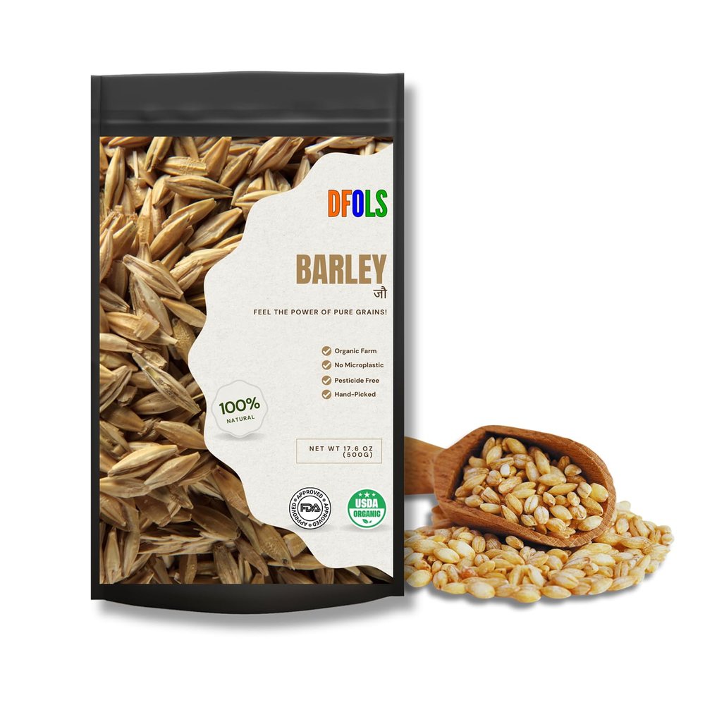 DFOLS Barley Whole Grain Chewy Nutty Flavor for Soups Cooking 0.55lb 8.82oz (250g) Premium Quality
