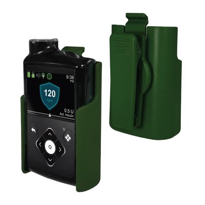 Artisan Power Holster Case for Medtronic MiniMed 630G, 640G, 670G, 770G, 780G Insulin Pump Secure 360 Rotating Belt Clip, Healthcare Grade Plastics, Tubing Winding, Durable Holster (Green)