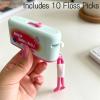 Automatic Floss Pick Dispenser - Pop-up Dental Floss Picks with 10 Flosspicks| Reusable Floss Holder for Travel, Office, Restaurant | Oral Care Organizer for Daily Hygiene view 4