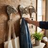 3-Packs Lifelike Dinosaur Fossils Skeleton Resin Wall Hooks, Decorative Coat and Key Hooks, Realistic Prehistoric Design Wall Hangers with Strong Adhesive for Home Bathroom Restaur view 2