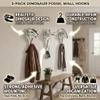 3-Packs Lifelike Dinosaur Fossils Skeleton Resin Wall Hooks, Decorative Coat and Key Hooks, Realistic Prehistoric Design Wall Hangers with Strong Adhesive for Home Bathroom Restaur view 3
