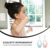 GALPADA 2pcs Soft Bristle Silicone Training Toothbrush Set for Ages 0-10 with Mint Green and Sakura Pink, Gentle Oral Care Random Color view 3