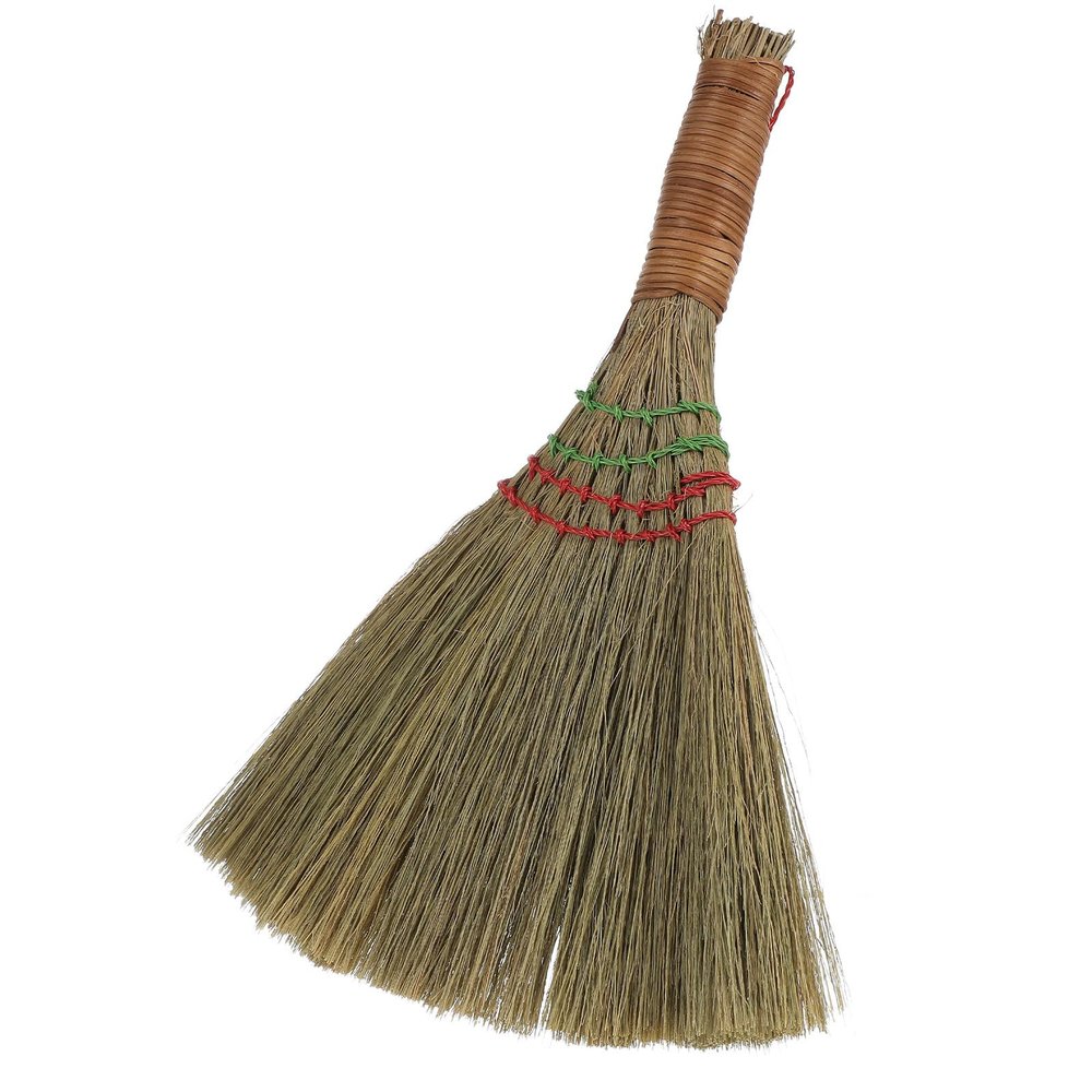 IDEANATEGRATE Small Hand Broom Whisk Brush Large Wicker Desktop Sweeper for Indoor Household Cleaning Porch and Camping Use