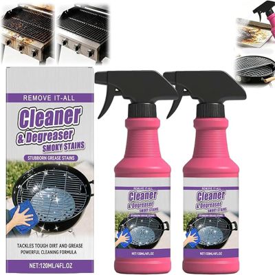 Fast-Acting Heavy-Duty Grill Degreaser Spray-BBQ Grill Cleaner, Grill Cleaner for Outdoor Degreaser Cleaner Spray (2pcs)