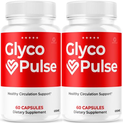 (2 Pack) Glyco Pulse Capsules - Official GlycoPulse Pills Advanced Premium Formula Support Maximum Strength, All Natural Ingredients Vitamins for Overall Health & Wellness, 120 Capsules for 2 Months