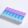 14 Grids Pill Organizer, Portable Weekly Pill Box, Blue & Purple, Plastic Medicine Case for Travel view 1