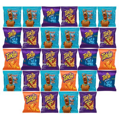 Arpandepot Rolled Tortilla Chips Hero Variety Pack (18 Count, 1 oz Each) & Kellogg.s Cinnamon Graham Cracker Snacks (10 Count) Bundle, 28 Count Sweet & Spicy Snack Multipack for Lunch Boxes, Office Snacks, Travel, Parties, Grab-and-Go