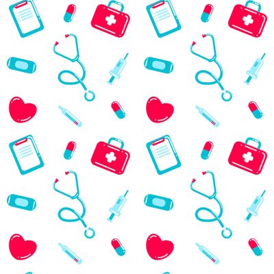 Medical Field Pattern Edible Image Photo Cake Topper For Half Sheet Cake