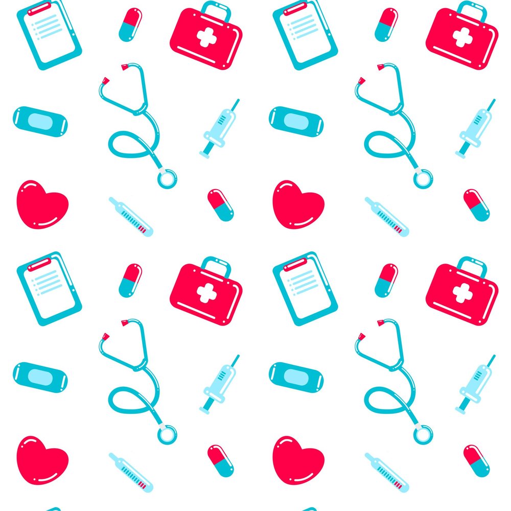 Medical Field Pattern Edible Image Photo Cake Topper For Half Sheet Cake