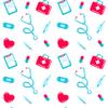 Medical Field Pattern Edible Image Photo Cake Topper For Half Sheet Cake view 1