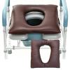 Bedside Commode Cushion, Soft Padded Toilet Seat with Fixing Straps, Waterproof PU Leather Pad for Seniors Elderly, Universal Fit Shower Seat Cushion for Commode Chair Toilet Seat (Coffee) view 1