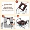 Bedside Commode Cushion, Soft Padded Toilet Seat with Fixing Straps, Waterproof PU Leather Pad for Seniors Elderly, Universal Fit Shower Seat Cushion for Commode Chair Toilet Seat (Coffee) view 2