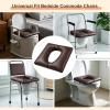 Bedside Commode Cushion, Soft Padded Toilet Seat with Fixing Straps, Waterproof PU Leather Pad for Seniors Elderly, Universal Fit Shower Seat Cushion for Commode Chair Toilet Seat (Coffee) view 3