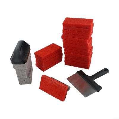 Noteflora Griddle for Cleaning Kit With Stainless Steel And Plastic Handles, Grill Stones, Pads And Scraper