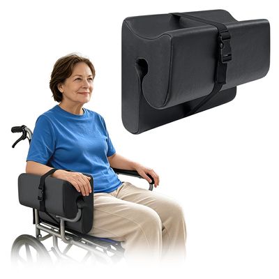 AOSSA Wheelchair Armrest Pad with Lateral Support, Arm Trough Cushion for Wheelchair Attachment, Ergonomic Arm Rest Elbow Pillow for Torso Side Leaning, Foam Arm Platform for Elderly (11")