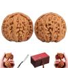 1 Pair Boutique Natural Wenwan Walnut Handball Health Grip Ball Palm Massage Chinese Walnuts for Stress Relief & Anxiety (Natural Wood Color,39 * 40mm) view 1