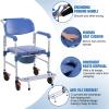 NineLife Basics 3 in 1 Shower Wheelchair for Elderly with Drop Arms Lockable Casters Sliding Shower Chair with Arms Anti-Tilt Foldable Footrest Holds Up to 330 Lbs Removable Bucket for Disabled and Pregnant view 4