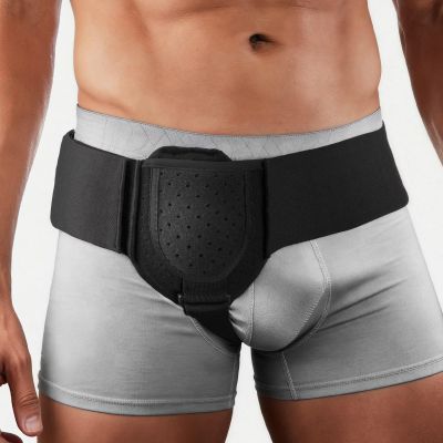 2PCS Hernia Belts for Men & Women, Inguinal Hernia Belt for Men Fits Left or Right Hernia, Hernia Support for Men With Adjustable Waist Strap & Compression Pressure Pad for Pre & Post-Surgery | Black