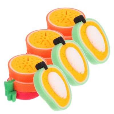 LALAFINA Fruit-Shaped Kitchen Sponges for Dishes, Multipurpose Reusable Scrub Sponges, Thickened Household Cleaning Pads with Strawberry, Mango, Citrus, and Orange, 12pcs Set