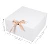 DOITOOL White Clamshell Paper Boxes with Lid 12pcs 20x20x10cm Collapsible Kraft Cardboard Packaging Box for Wedding Favor, Birthday, Party, and Wrapping view 2