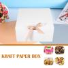 DOITOOL White Clamshell Paper Boxes with Lid 12pcs 20x20x10cm Collapsible Kraft Cardboard Packaging Box for Wedding Favor, Birthday, Party, and Wrapping view 3