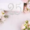 BAHABY Silver 25th Birthday Cake Topper Rhinestones Cake Decorations for 25th Birthday Party view 2