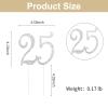 BAHABY Silver 25th Birthday Cake Topper Rhinestones Cake Decorations for 25th Birthday Party view 3
