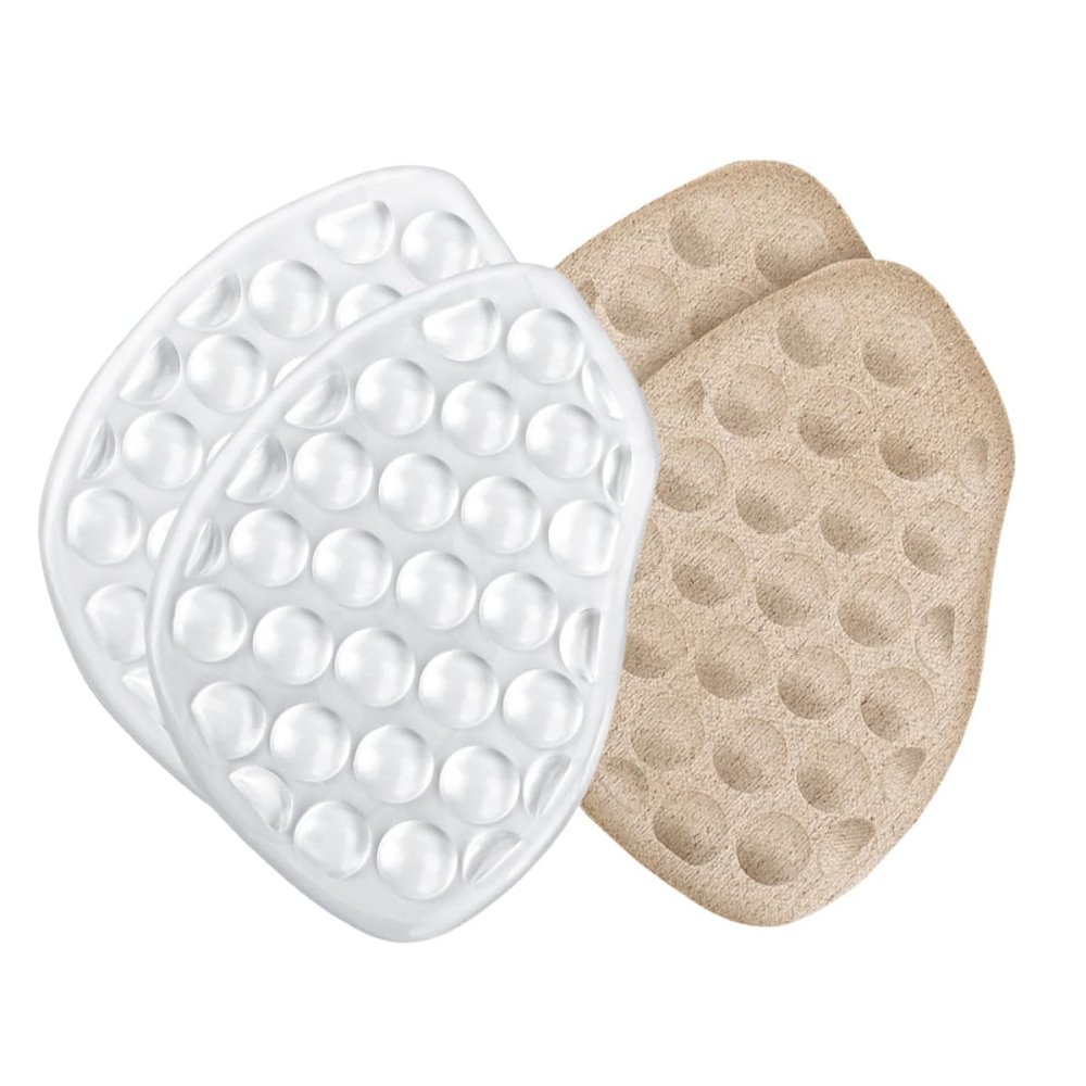 LRXIYODE 2 Pairs Peach Flocked High Heel Shoe Inserts Non-Slip Forefoot Cushions Soft Anti-Friction Pads for Womens Pumps