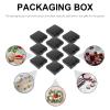 Alasum 10pcs Kraft Paper Wrapping Boxes with Lid 16.5x16.5x5cm Thickened Black Decorative Storage Case for Birthday Party Candy Dessert Packaging and Holiday Presents view 3