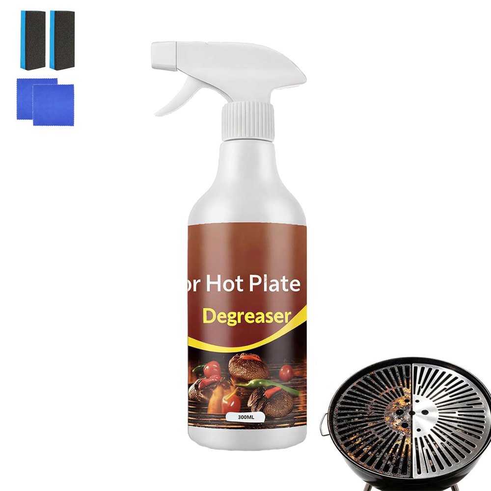 300ml Powerful Grease Remover for Griddles, Fast-Acting Heavy-Duty Grill Degreaser Spray, Multi-surface Barbecue Degreaser, Quick Foaming, For Stainless Steel, Oven Racks, Griddles (1PCS)