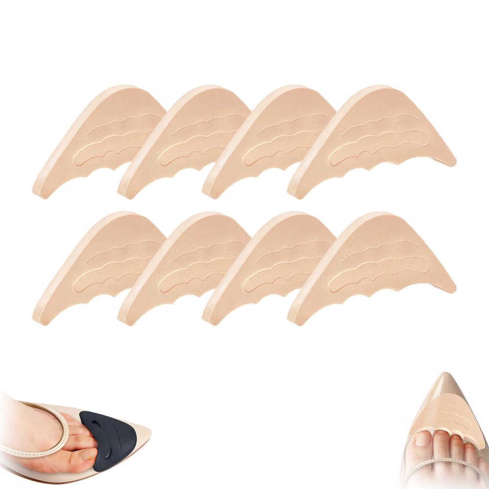 Soft Sponge Adjustable Shoe Filler, Toe Cushion Inserts Big Shoe Fillers, Reusable Unisex Shoe Too Big Inserts for High Heel, Casual, Sports, Boots, Size Reducer Make Shoes Fit (Beige-10pcs)