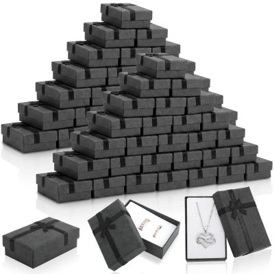 Quelay 180 Pcs Black Jewelry Gift Boxes Small Gift Boxes for Jewelry Colorful Necklace Earring Rings Bracelet Cardboard Cardboard Cases for Wedding Birthday Party, 3.15 x 1.97 x 1.18 Inch