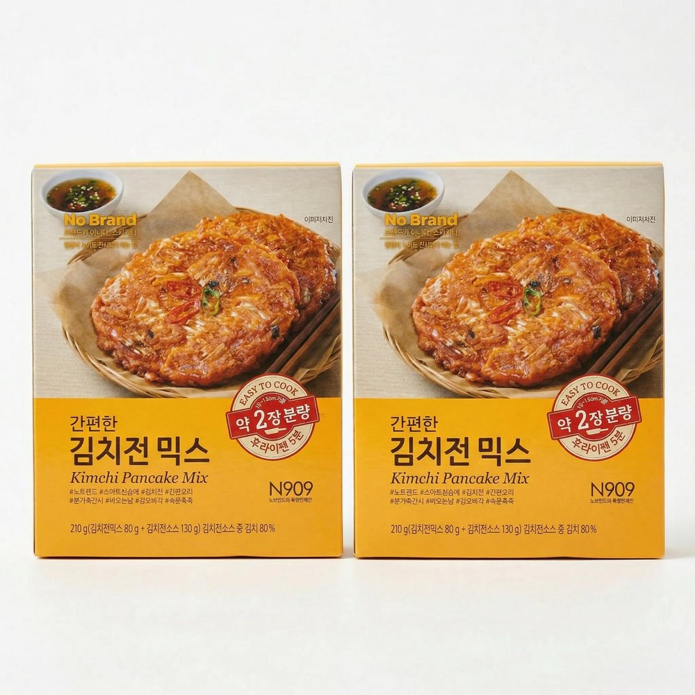 BENEPISYO Authentic Korean Kimchi Pancake Mix 2 Pack, Kimchijeon DIY Cooking Kit with Real Kimchi Sauce, Savory and Crispy Spicy Pancake Flour, Quick 5 Minute Prep Makes 4 Pancakes, 2