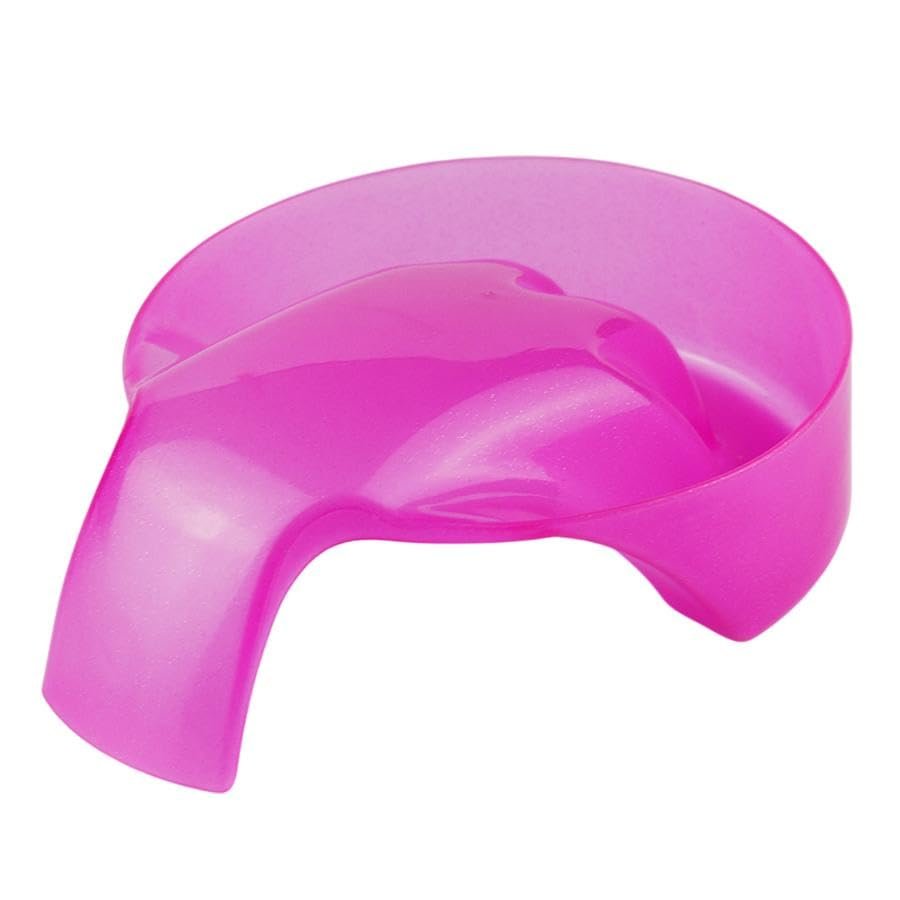 Nail Soaking Bowl, Curved Handle Spa Bath Manicure Tool for Acrylic & Gel Nail Removal for Nail Salon & Home Use (rose red)