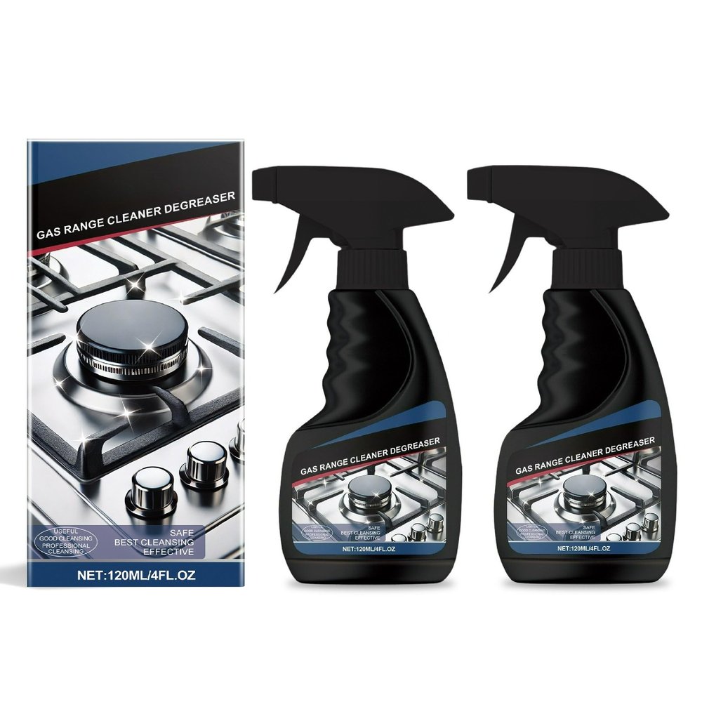 2Packs, Gas Range Stove Cleaner, Heavy Duty Burnt Grease Remover, Special Kitchen Cooktop Degreaser, Multipurpose Household Cleaner, Refresh & Brighten Stove