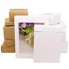 ECYC 6 Pcs 4.72x4.72x2.36 inch Kraft Boxes with Windows, Gift Packaging Box Cookie Boxes for Candy Cookies Wedding Party Favors, Black view 3