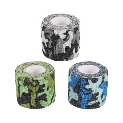 ARTSEWPLY 3pcs Elastic Camouflage Sports Bandages Wrap Set Non-Woven Adhesive Tactical Wrist and Ankle Support for Outdoor Hunting Field Survival