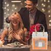 Uonlytech Bridesmaid Box Set with Tote Bag, Ribbon and Card, Small Orange Valentines Day Wedding Packaging Box for Bridesmaids and Wedding view 4