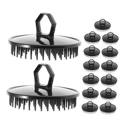 BEBEMOKO 15pcs Portable Scalp Massage Brush for Travel with Anti-Slip Handle, Small Plastic Hair Wash Brush for Dandruff Removal and Scalp Exfoliation in Shower