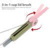 DOITOOL 3pcs 3-in-1 Straw and Lid Cleaning Brush Set with Detachable Multi-Color Handles for Bottle Grooves and Crevice Cleaning in Kitchen view 3