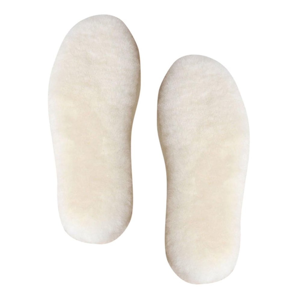 JOYOFREELY Mens Winter Warm Sheepskin Shoe Insoles, Fluffy Fleece Boot Inserts for Cold Weather, Size 43 Warm Insoles for Snow Boots and Work Shoes